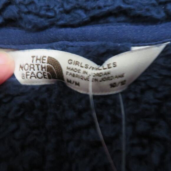 The North Face Girls Medium Montague Blue Campshire Cardigan Plush Sweater - Picture 6 of 7